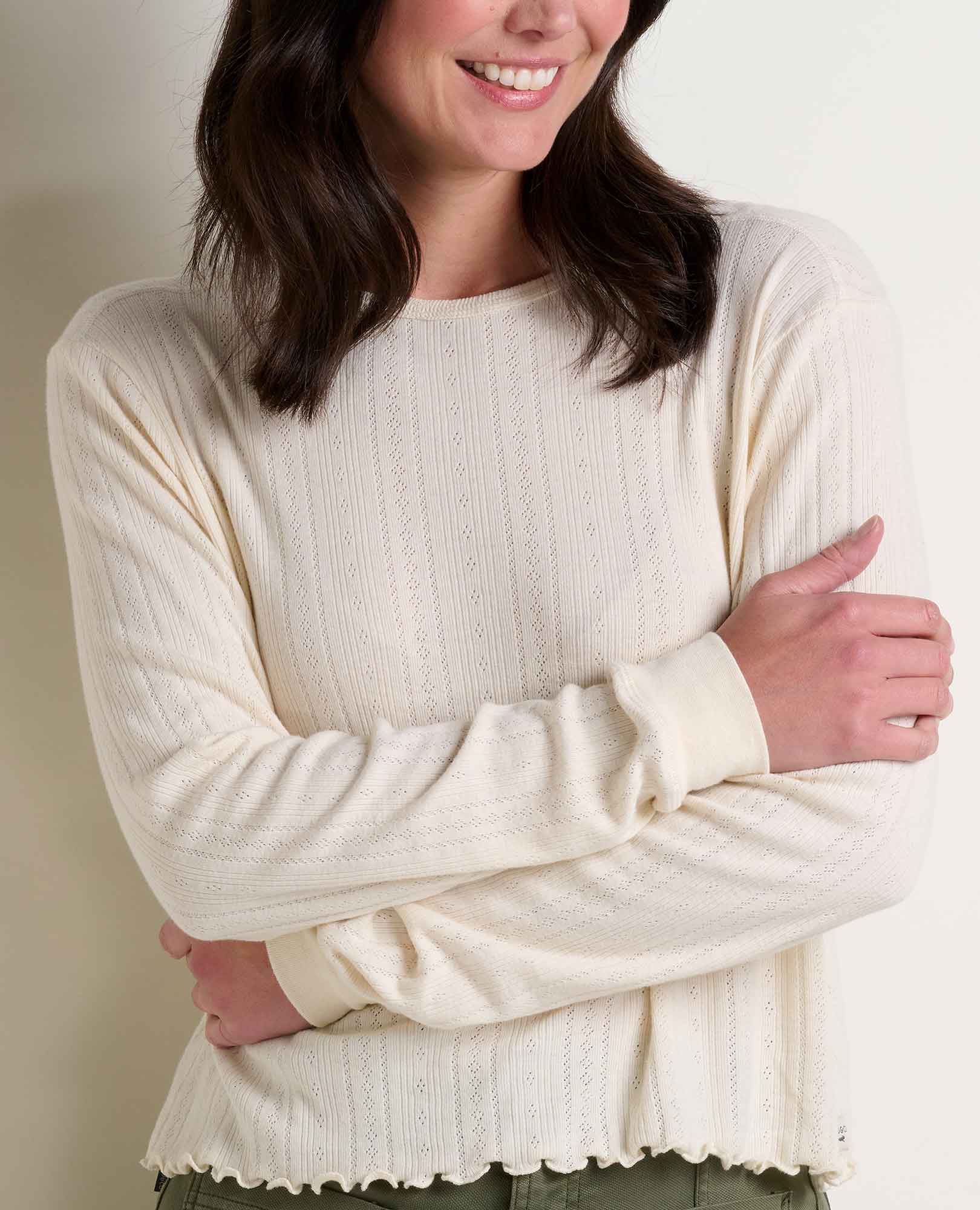 Foothill Pointelle Long Sleeve Crew - Image 3