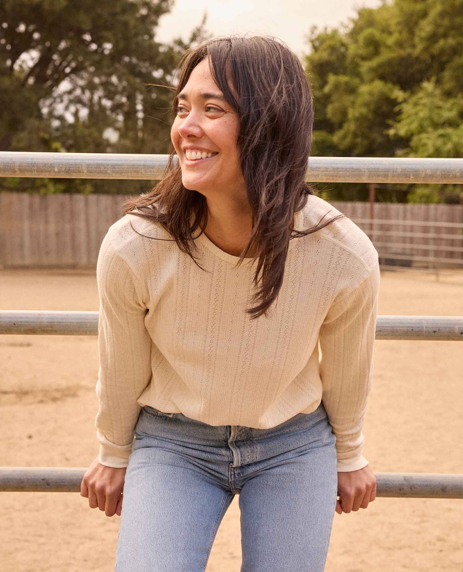 Foothill Pointelle Long Sleeve Crew - Image 4